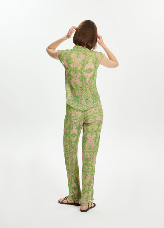 Pleated Printed Pants