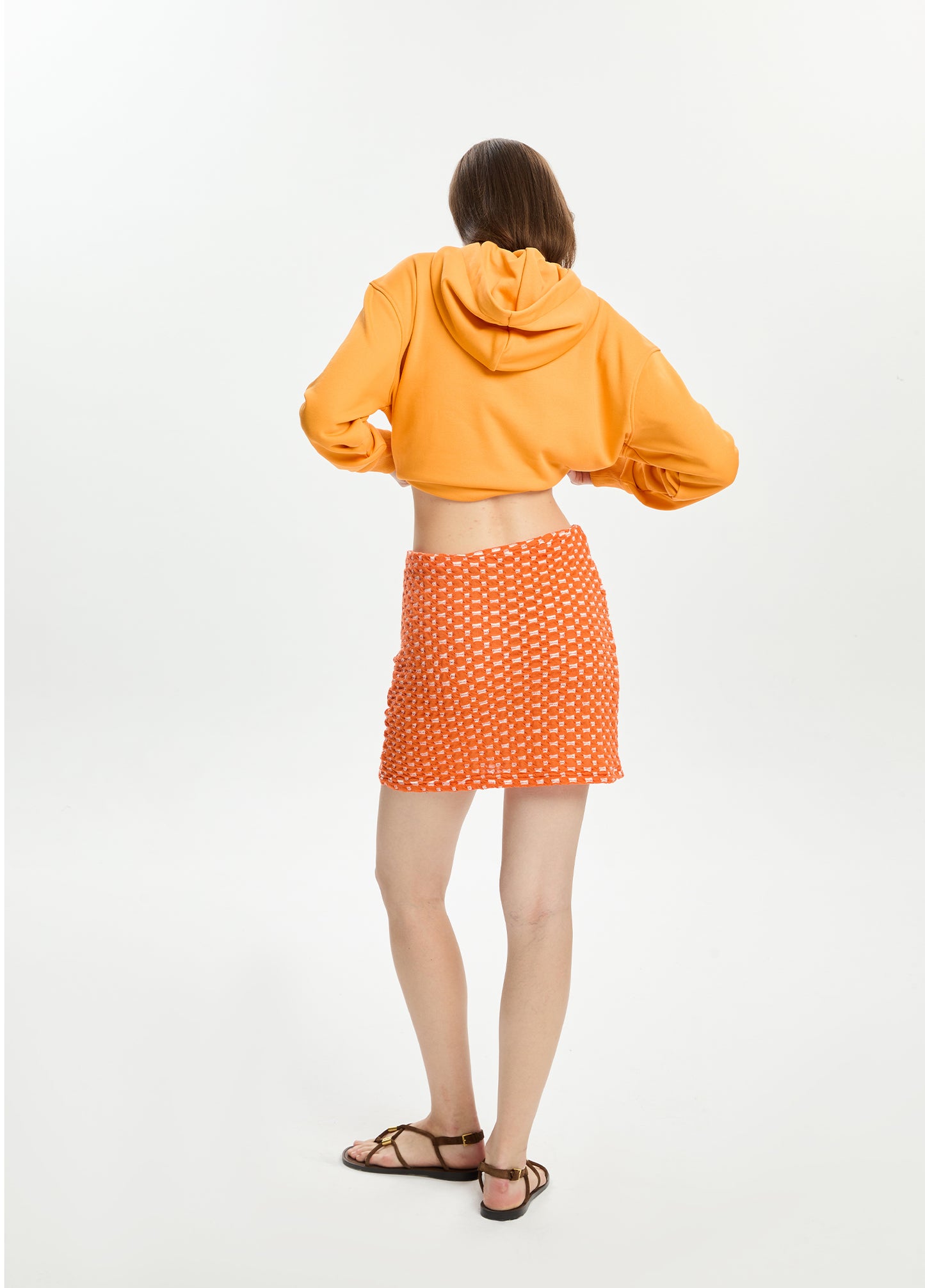 Multi-Colored Textured Mini Skirt