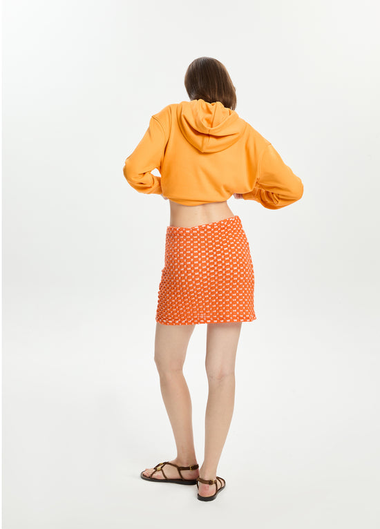 Multi-Colored Textured Mini Skirt