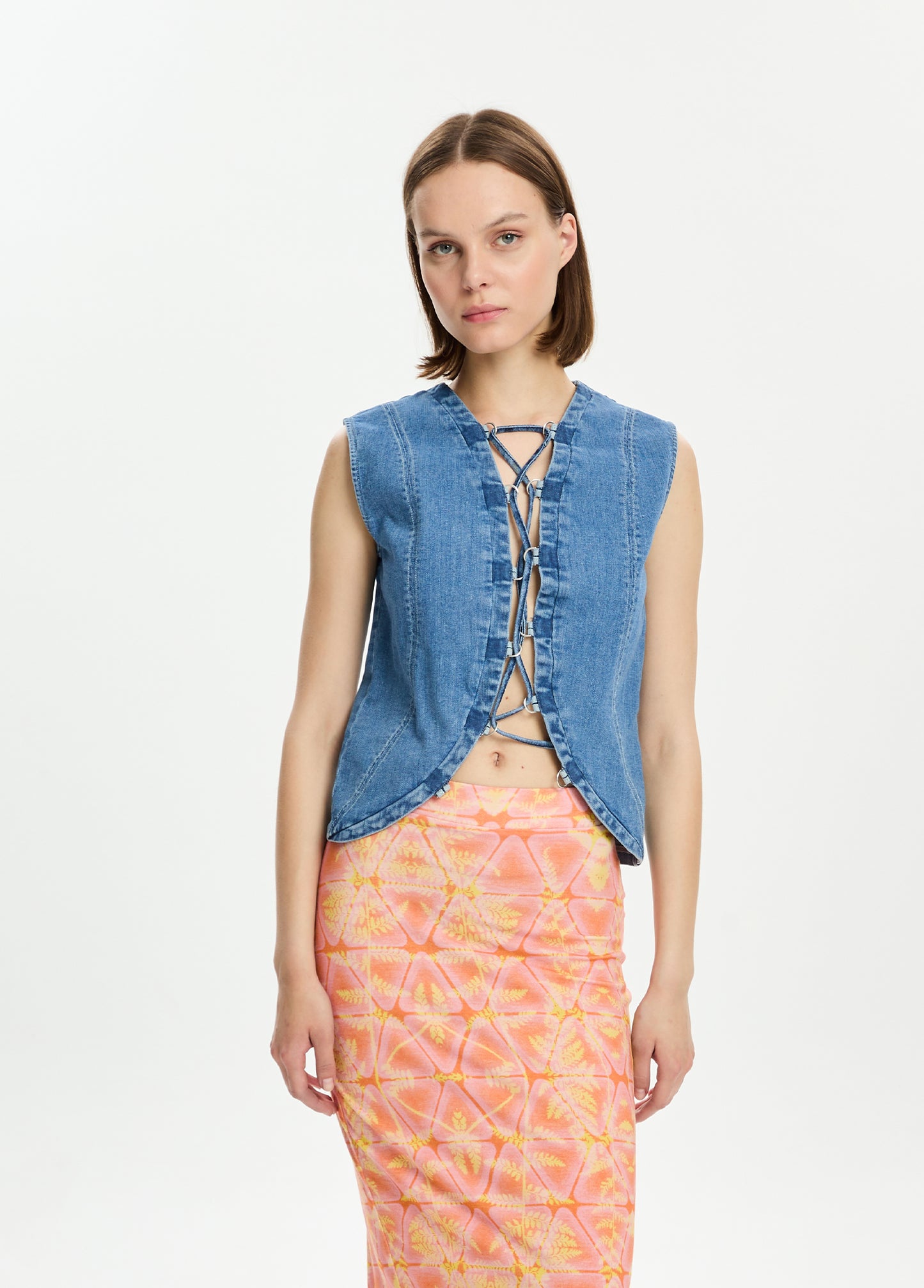 Two-Way Denim Vest