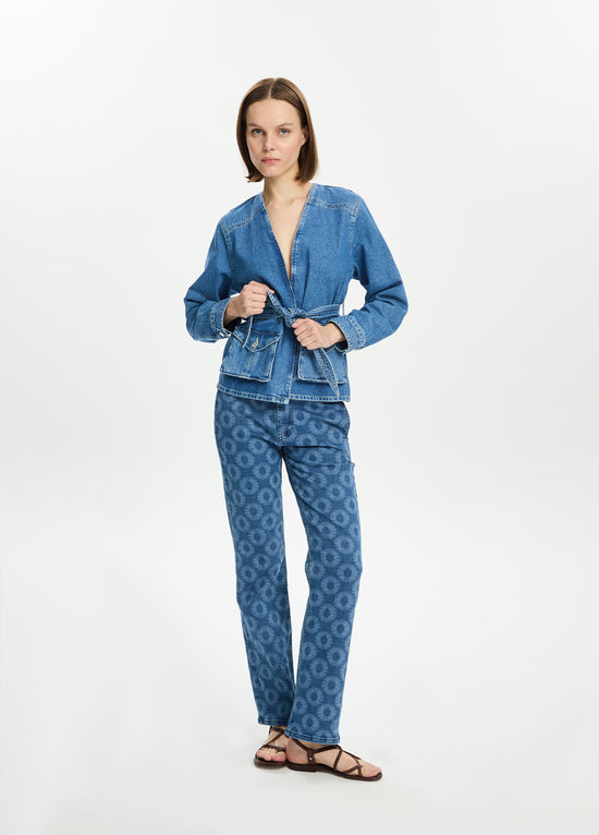 Kemerli Denim Ceket