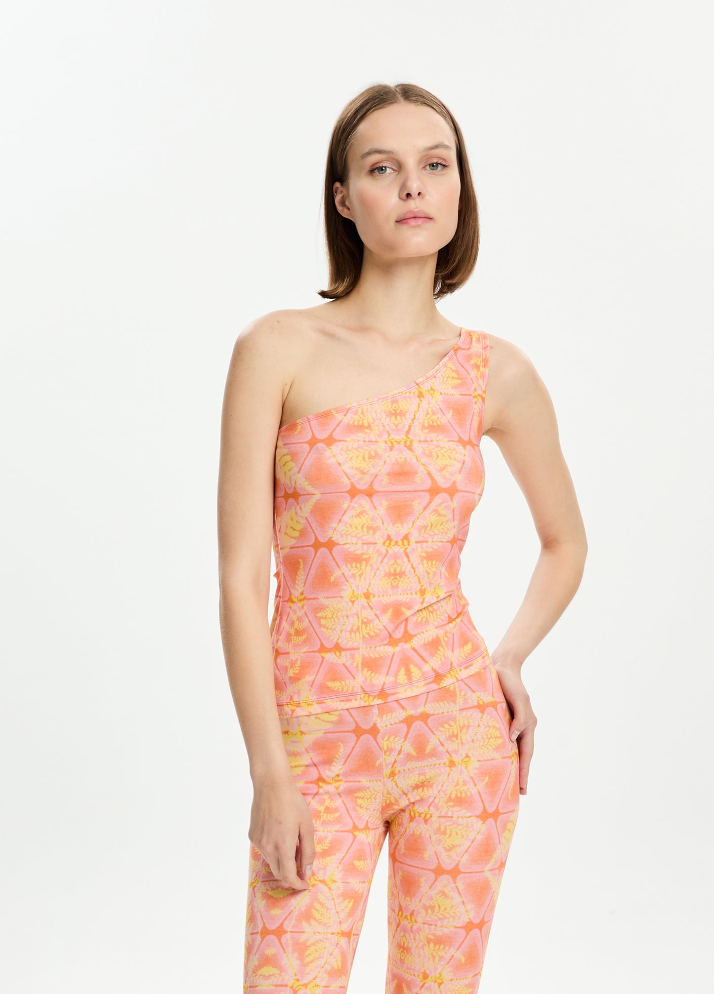 Printed One Shoulder Top