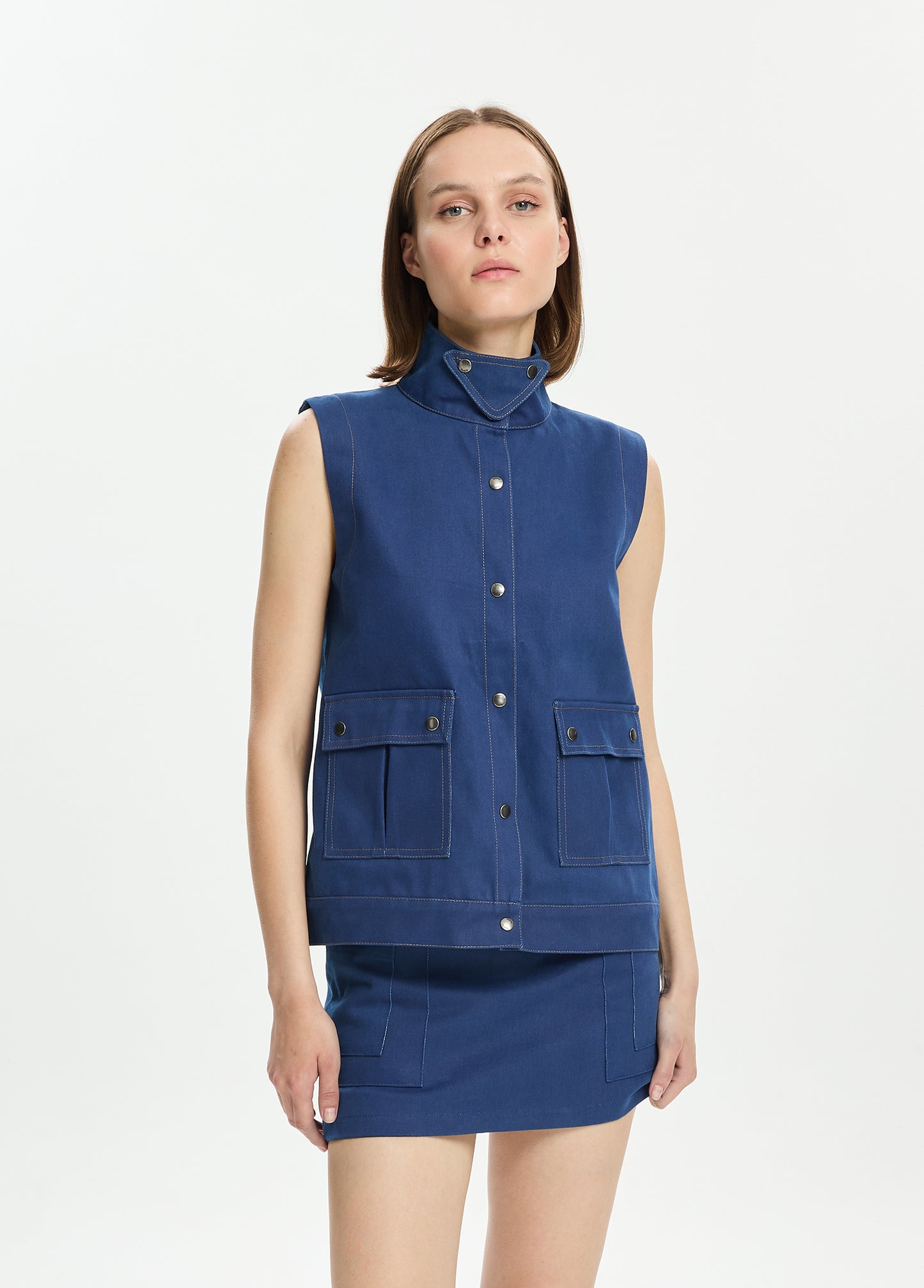 Button Down Denim Vest