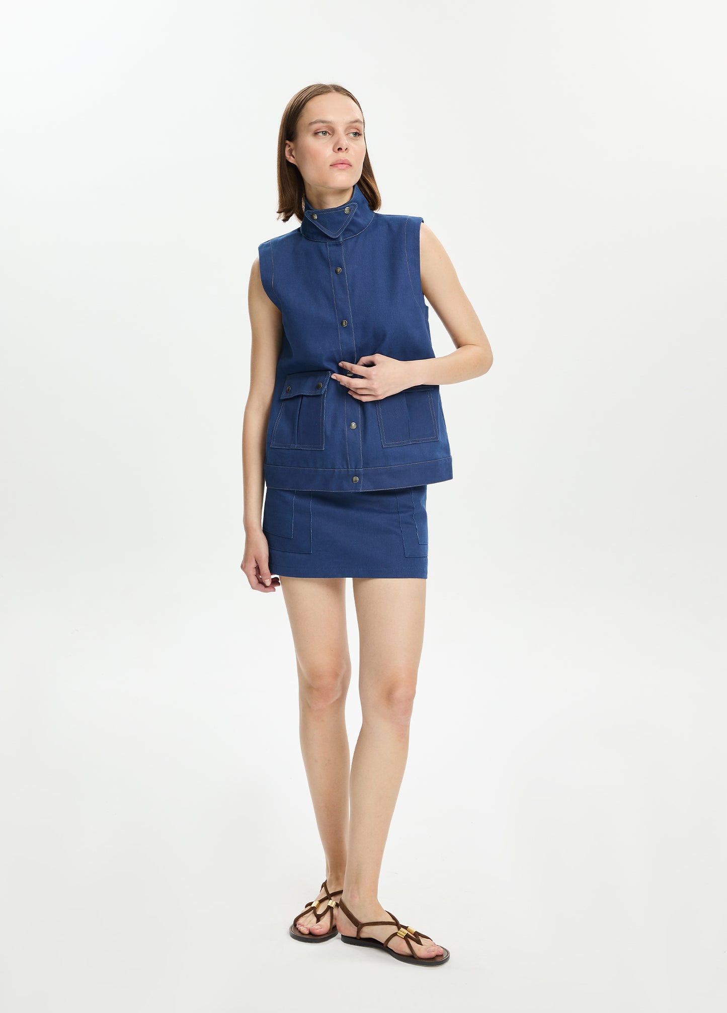 Button Down Denim Vest