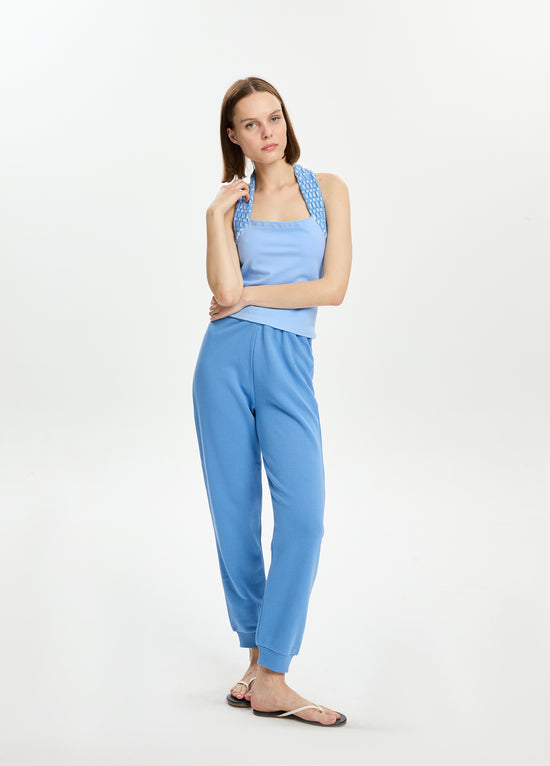 Jersey Top W/ Textured Straps