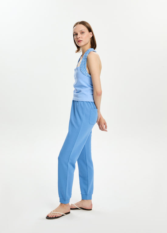Jersey Top W/ Textured Straps