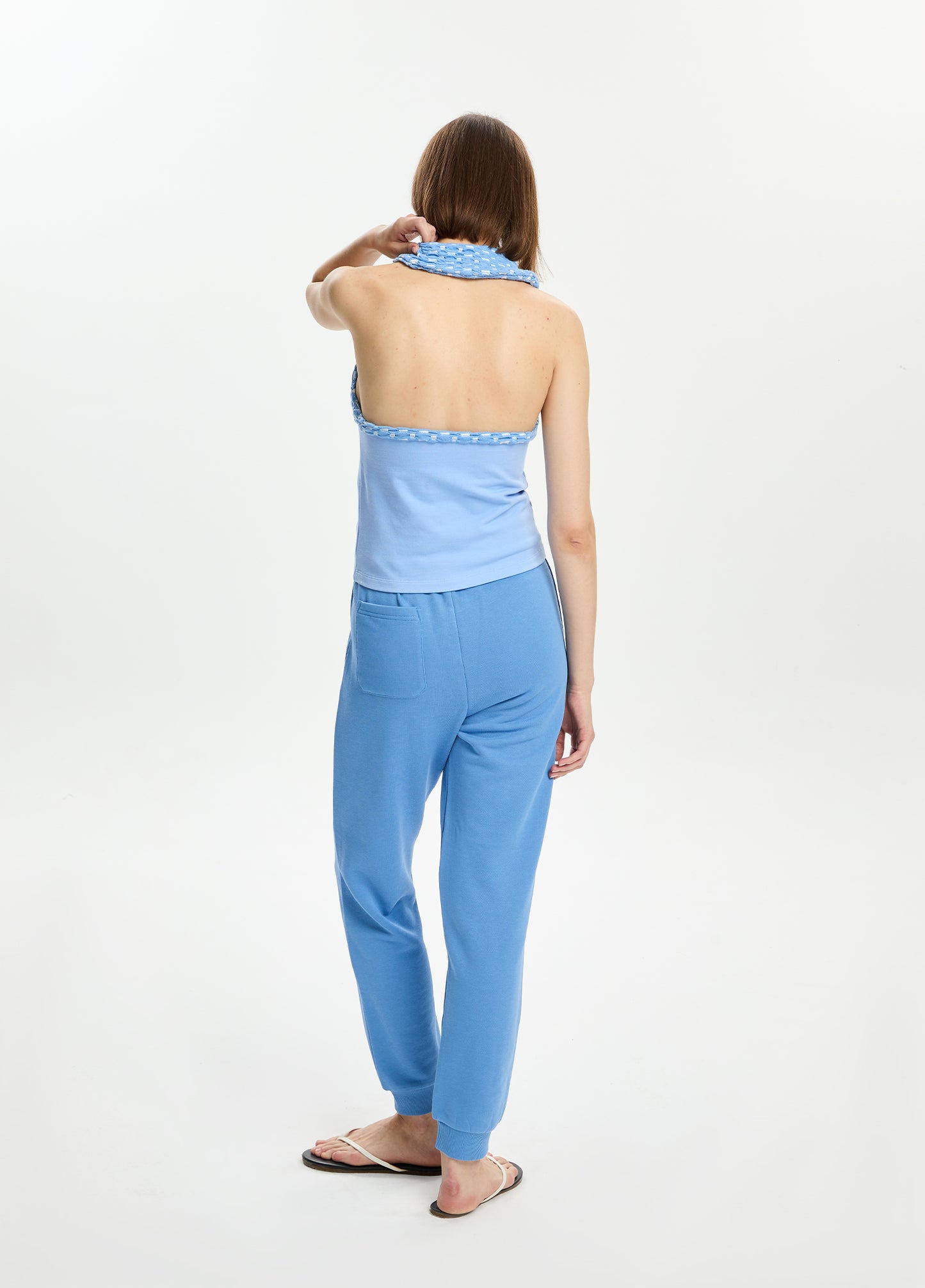 Jersey Top W/ Textured Straps