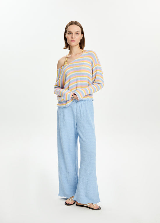Knit V-Neck Long Sleeve Top