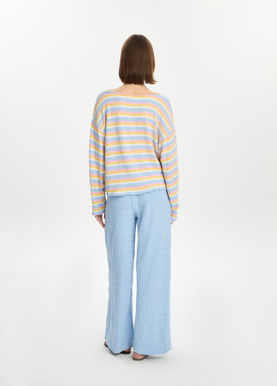 Knit V-Neck Long Sleeve Top