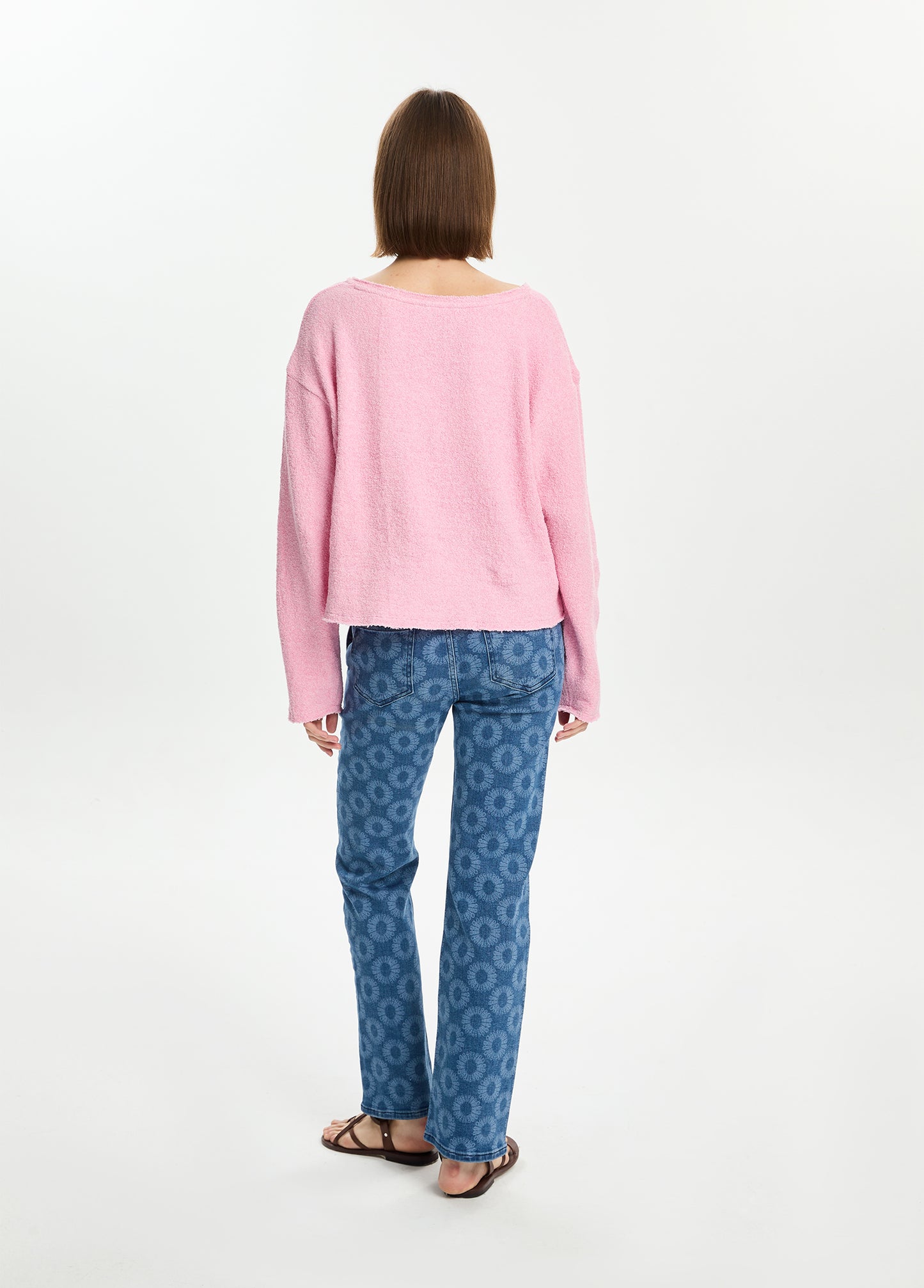 Knit V-Neck Long Sleeve Top