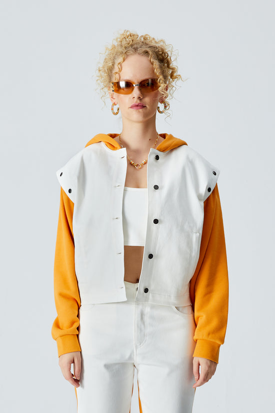 White Denim Vest Jacket - Sundial