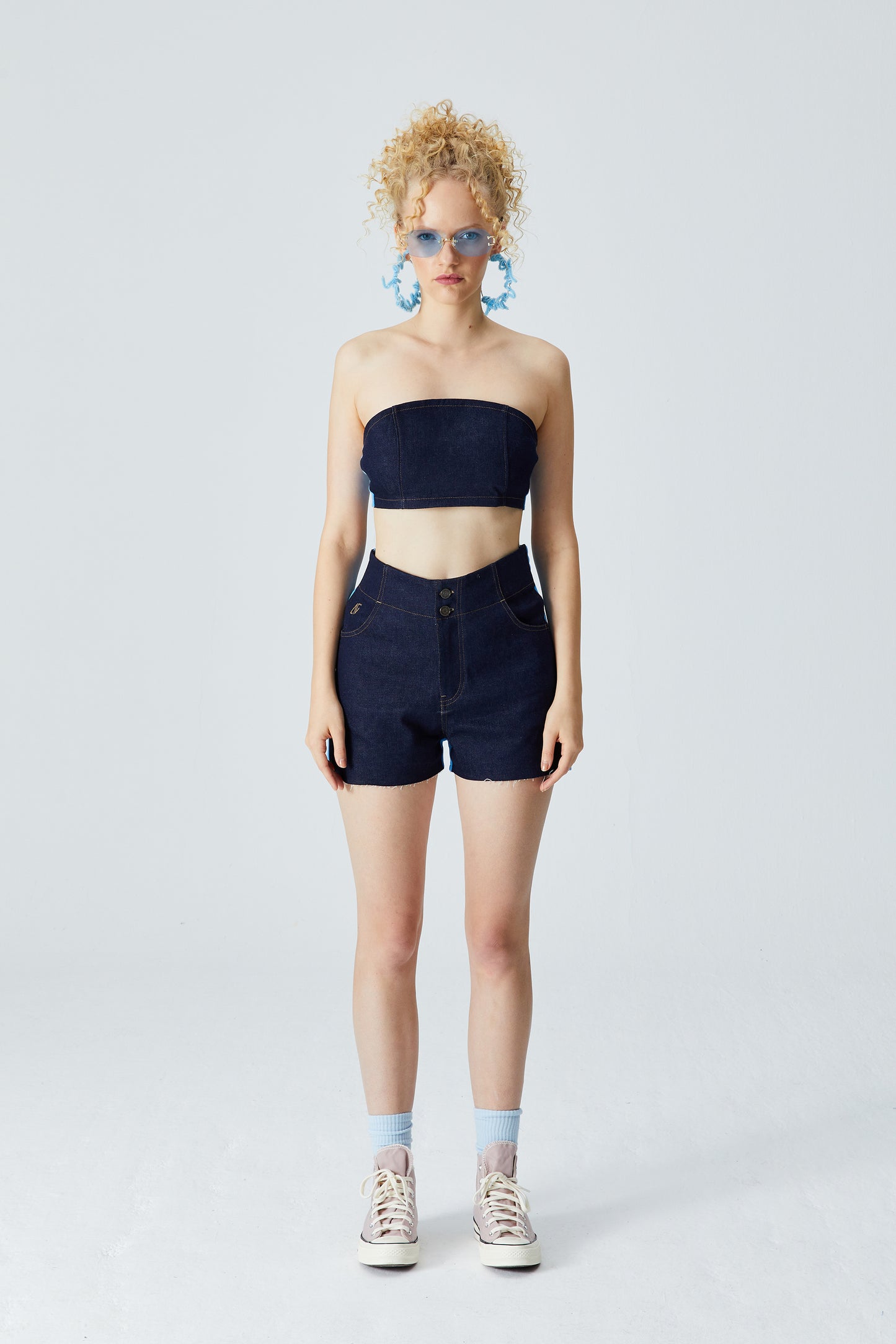 Navy Denim Shorts - Tranquil Blue