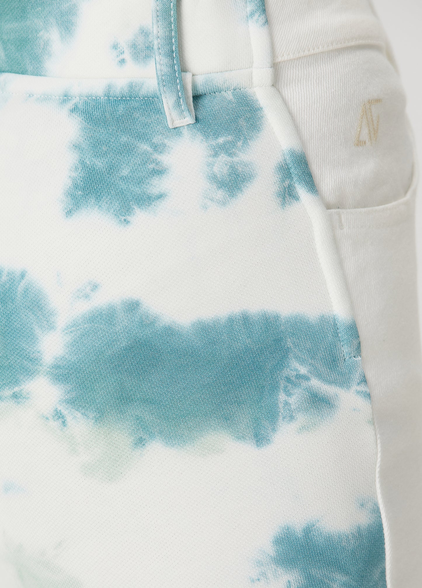 Denim Boyfriend  Pants - White/Green