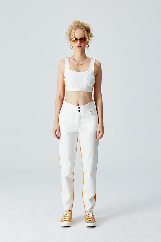 White Denim Boyfriend Sweatpants - Sundial