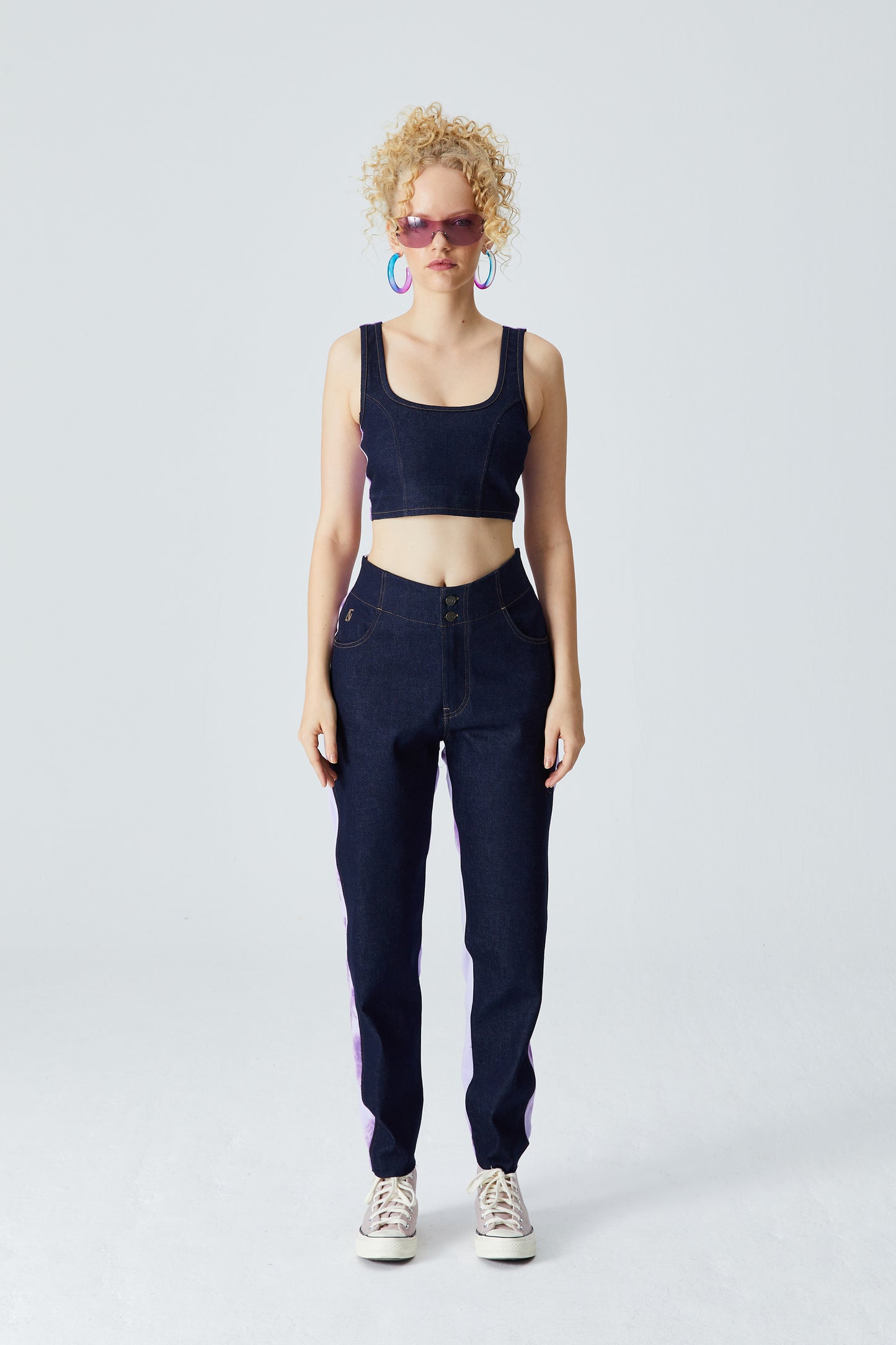 Navy Denim Flare Boyfriend Sweatpant -Tranquil Blue