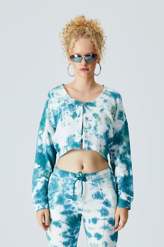 Batik Sweatshirt - Beyaz/Yeşil