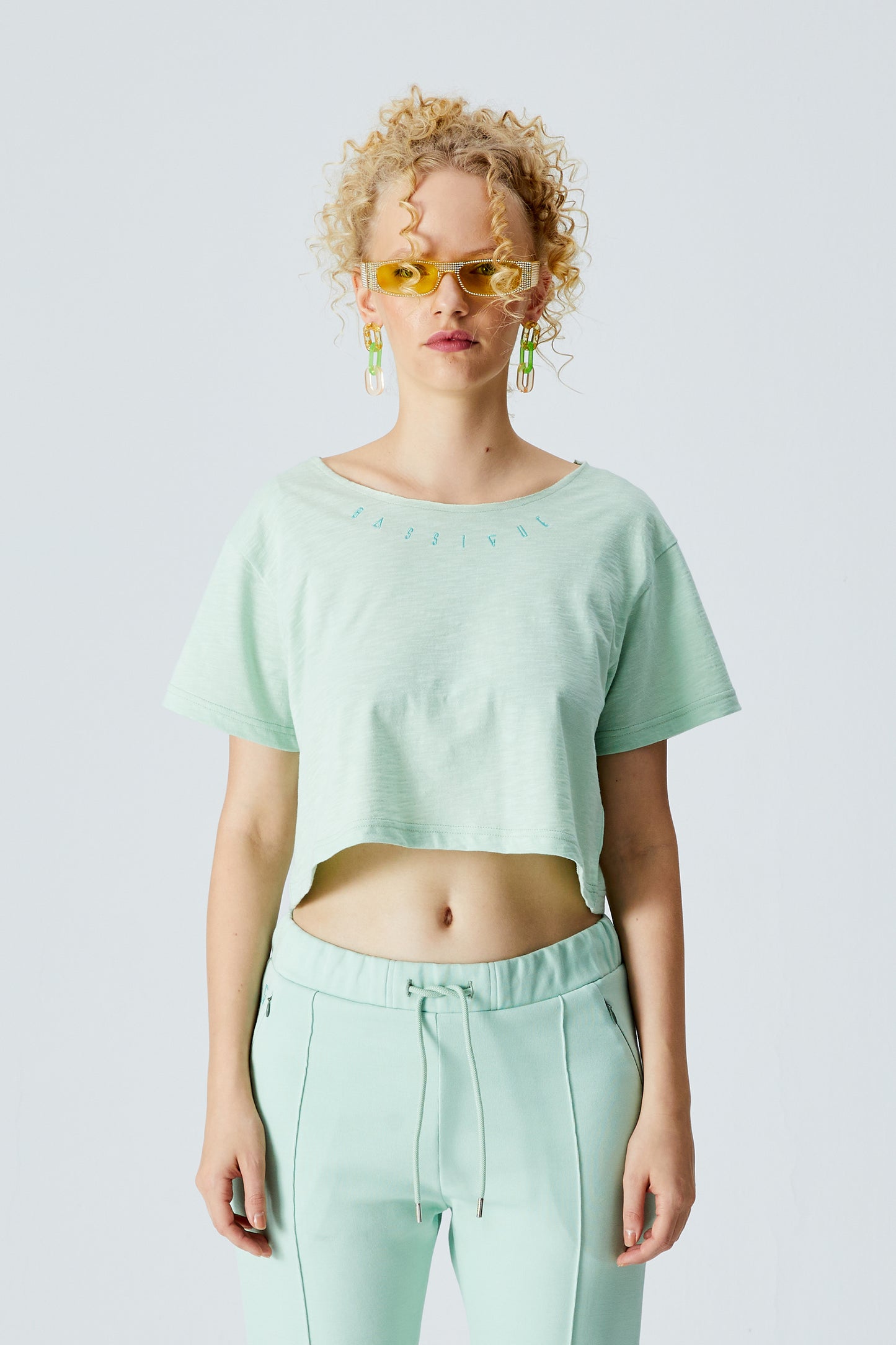 Crop T-Shirt - Cameo Green