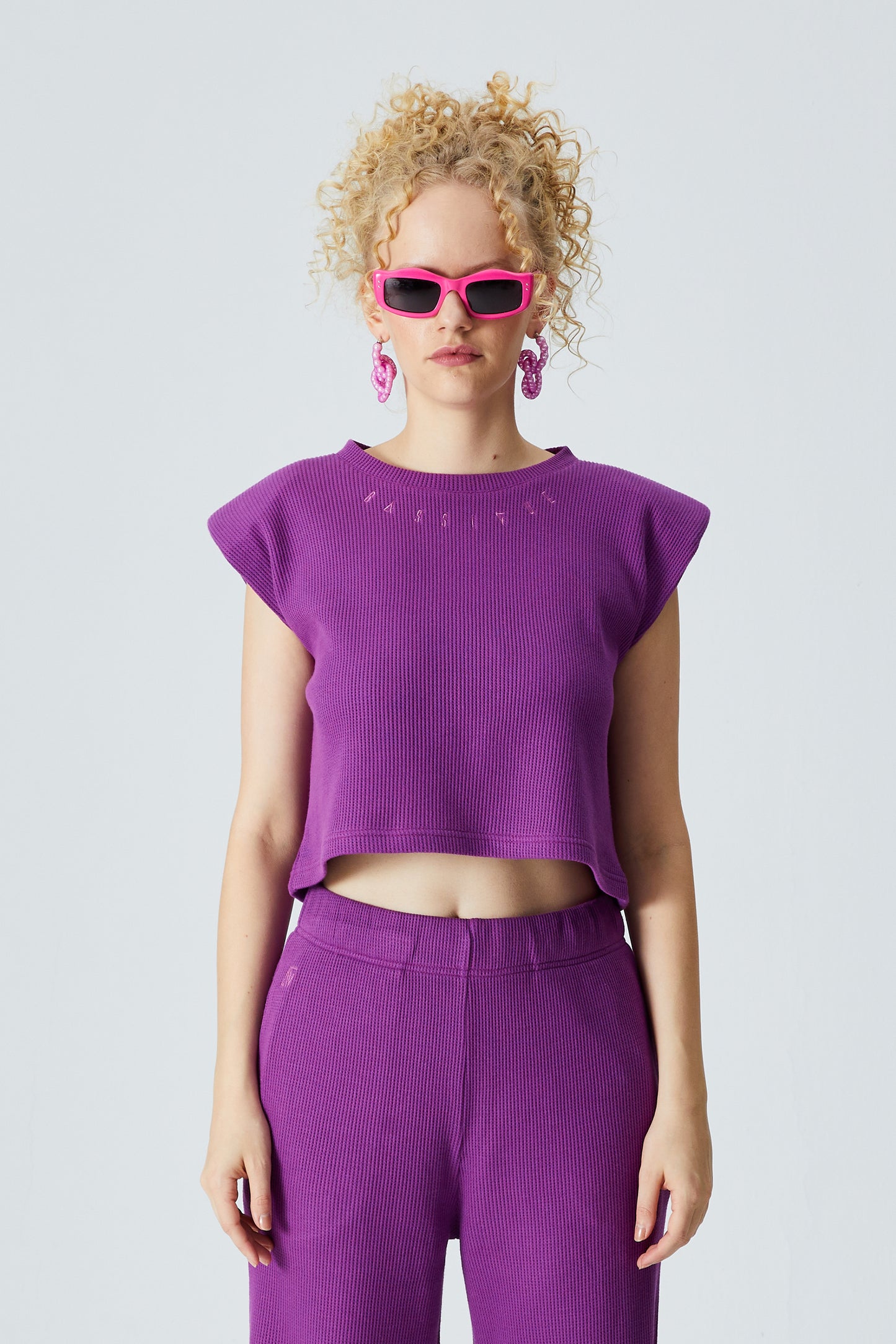 Waffle Tank Top - Sparkling Grape