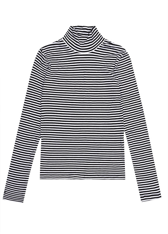 Ribbed Turtleneck Long Sleeve T-shirt