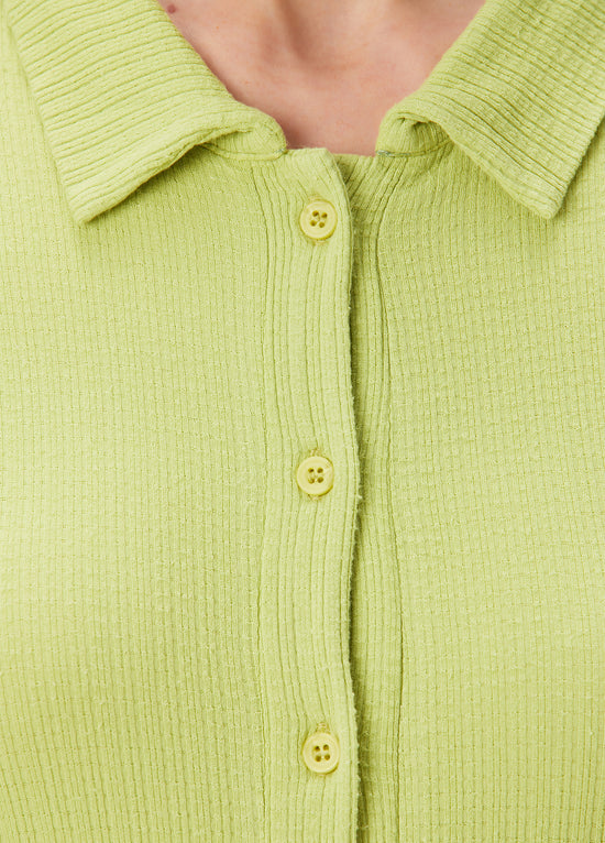 Fitted Rib Button Down Shirt