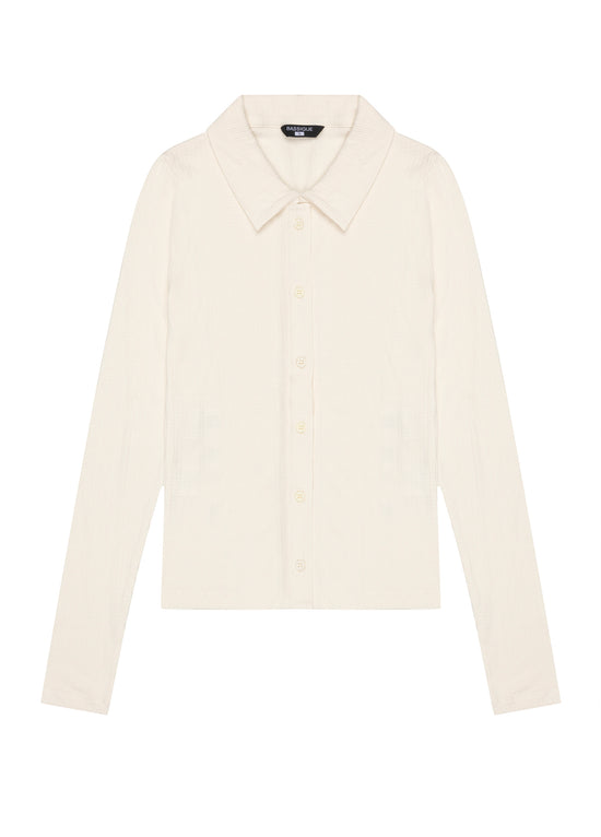 Fitted Rib Button Down Shirt