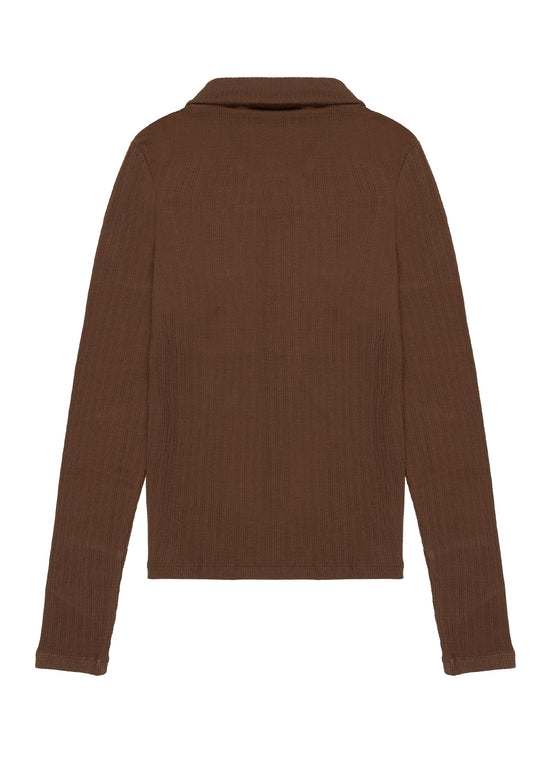 Fitted Rib Button Down Shirt