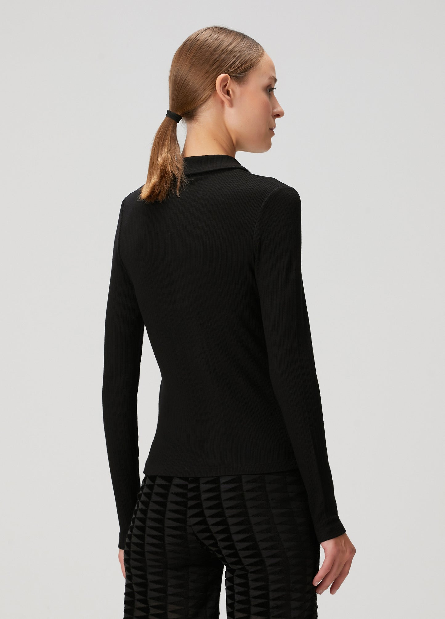 Fitted Rib Button Down Shirt