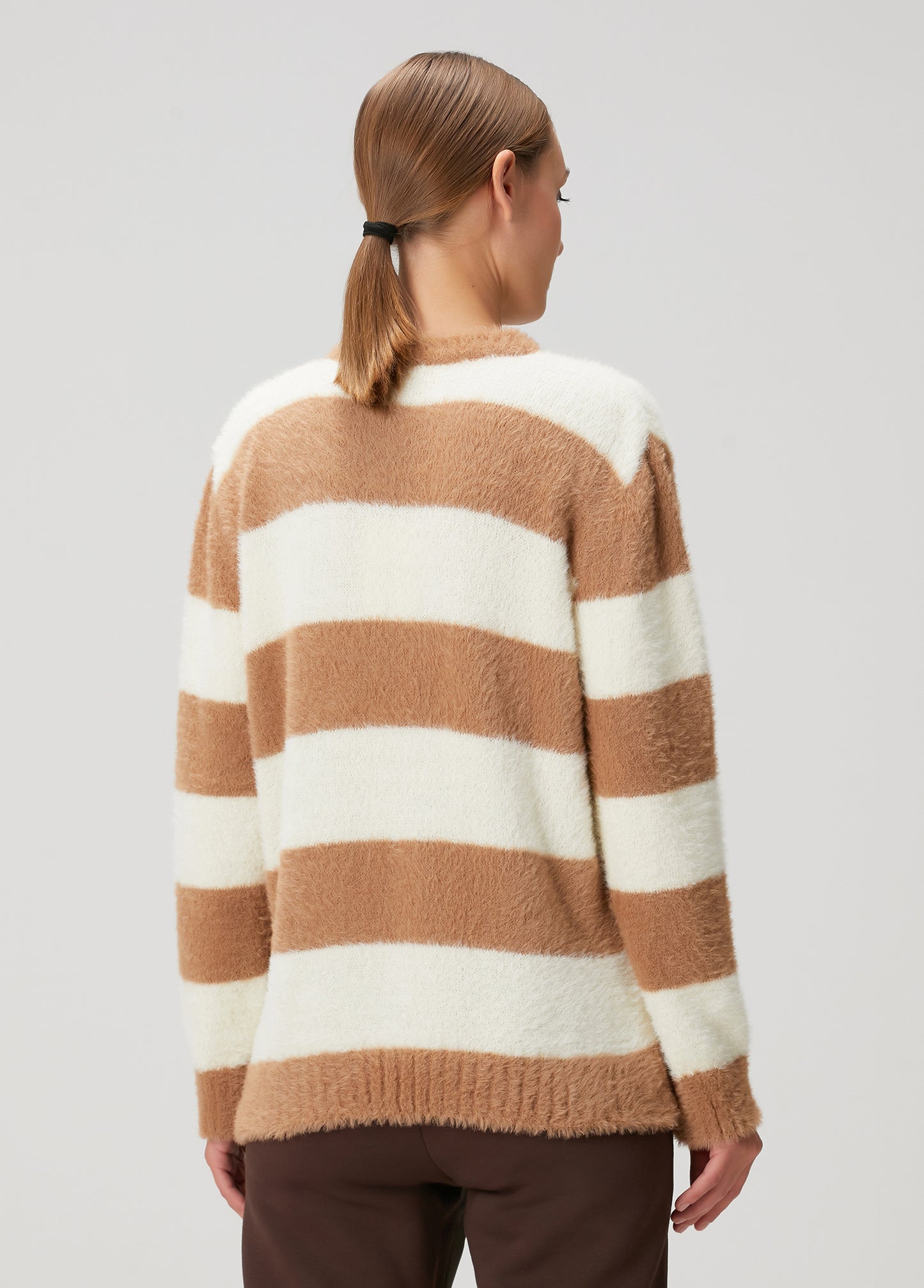 Striped Fuzzy Oversized Sweater