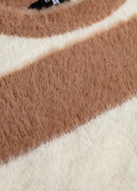 Striped Fuzzy Oversized Sweater