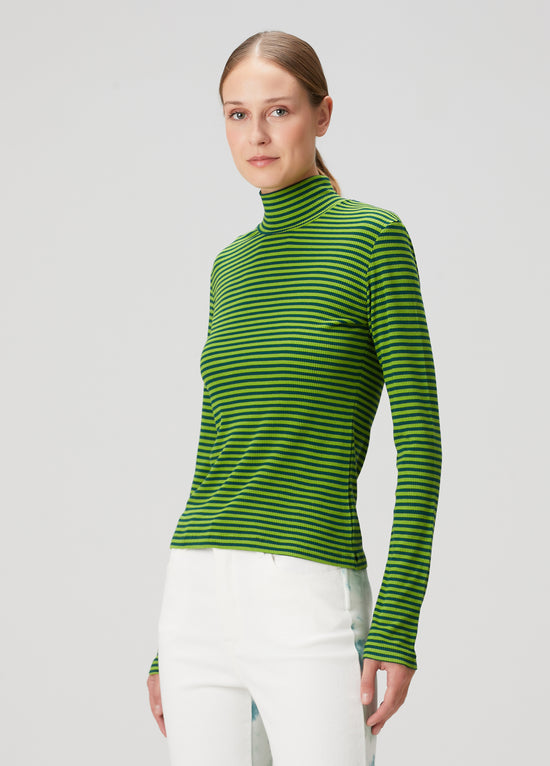Ribbed Turtleneck Long Sleeve T-Shirt