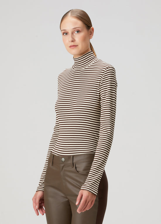 Ribbed Turtleneck Long Sleeve T-Shirt