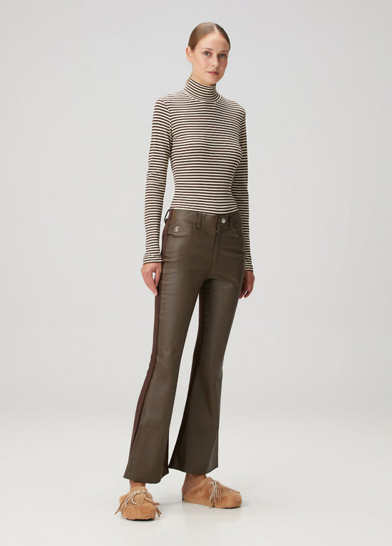 Ribbed Turtleneck Long Sleeve T-Shirt