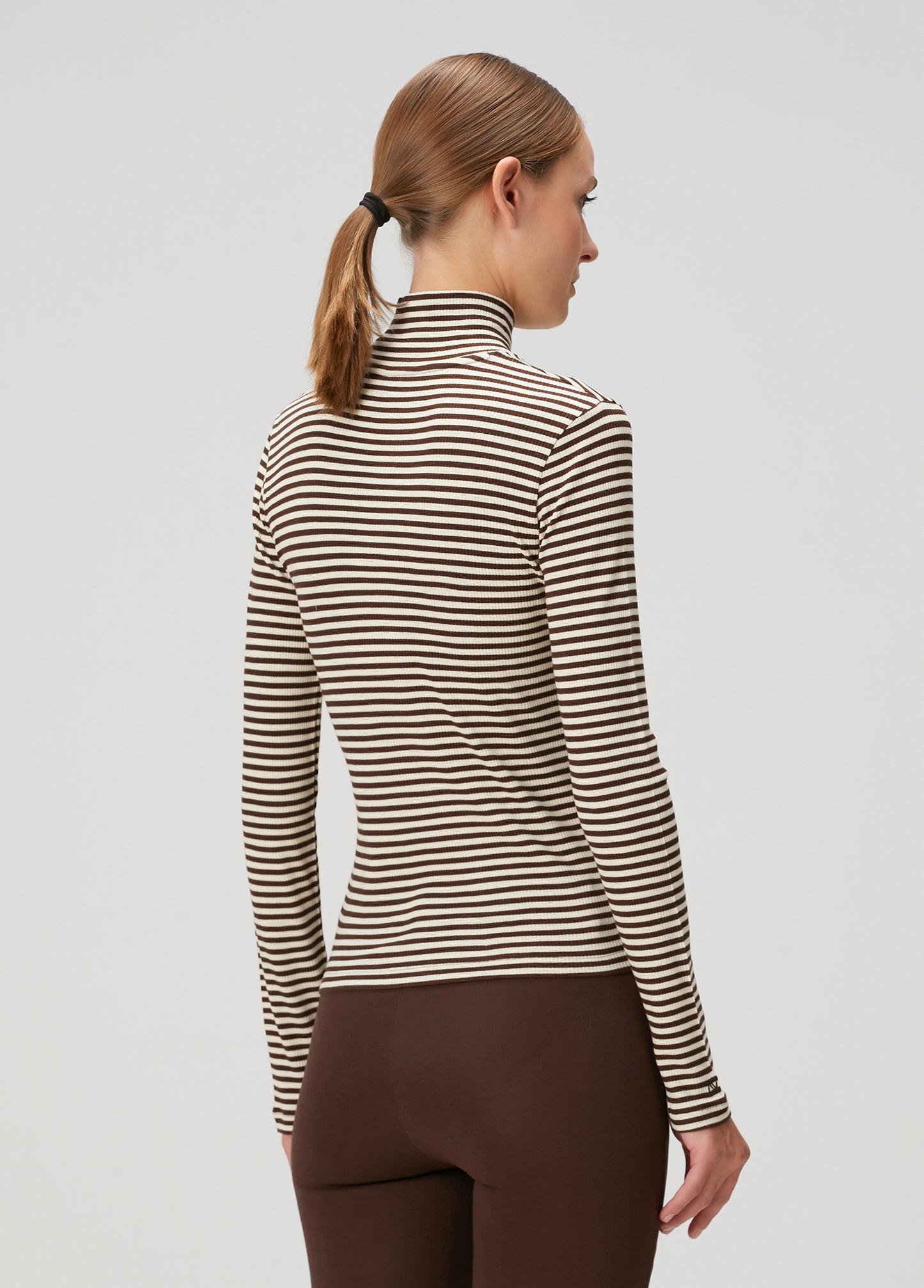 Ribbed Turtleneck Long Sleeve T-Shirt