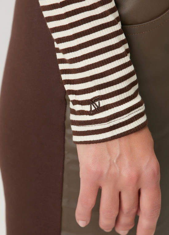 Ribbed Turtleneck Long Sleeve T-Shirt