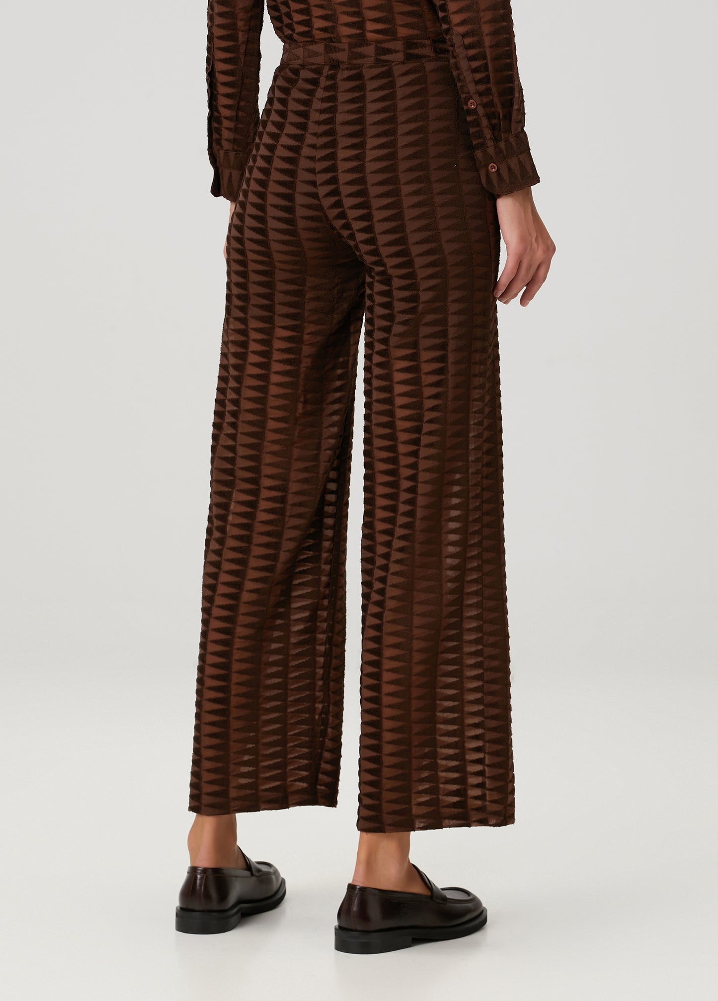 Embossed Tulle Straight Leg Pants