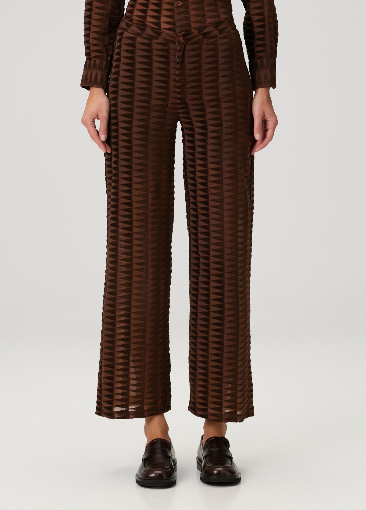 Embossed Tulle Straight Leg Pants