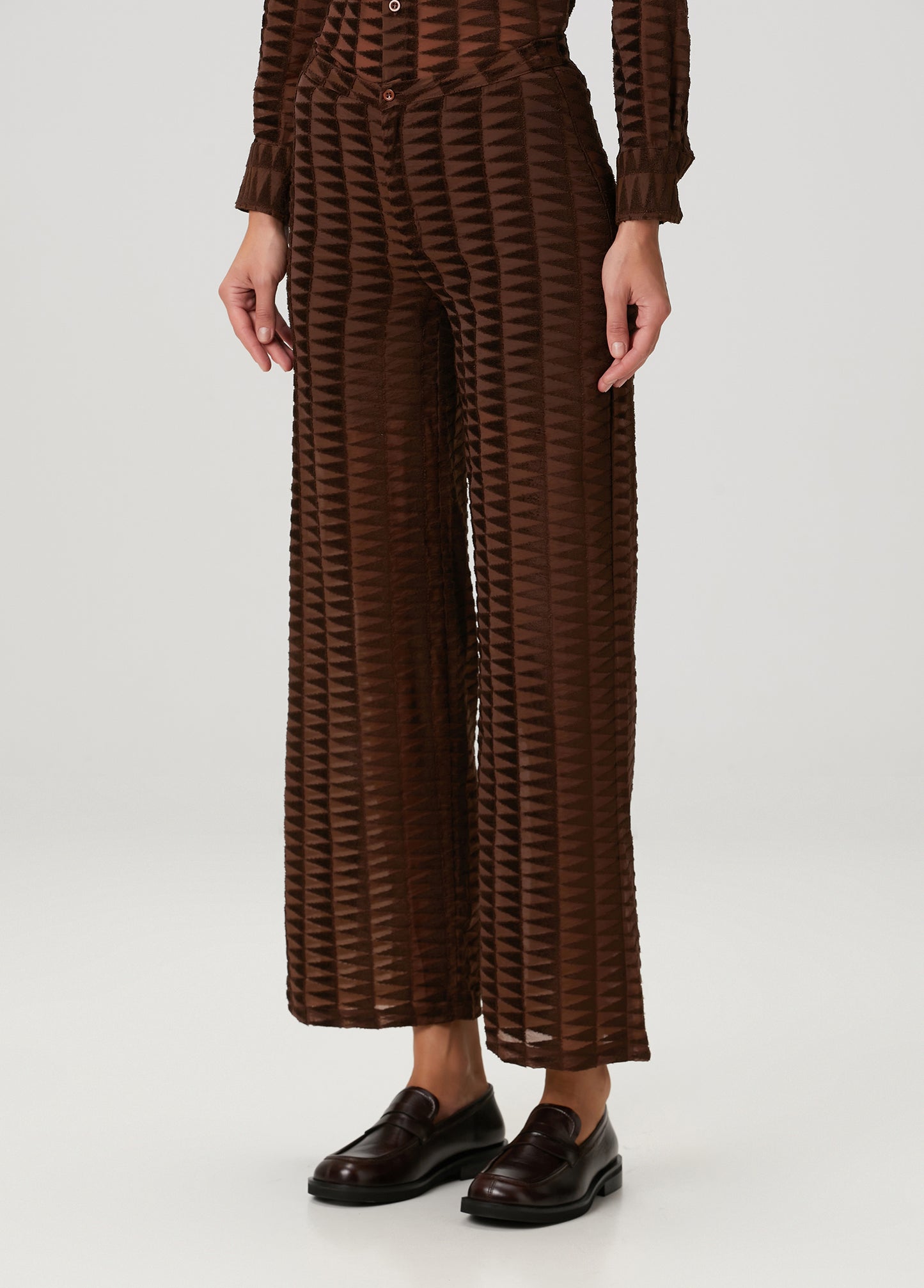 Embossed Tulle Straight Leg Pants