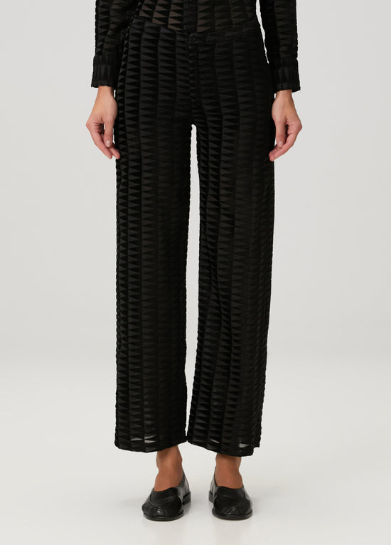 Embossed Tulle Straight Leg Pants