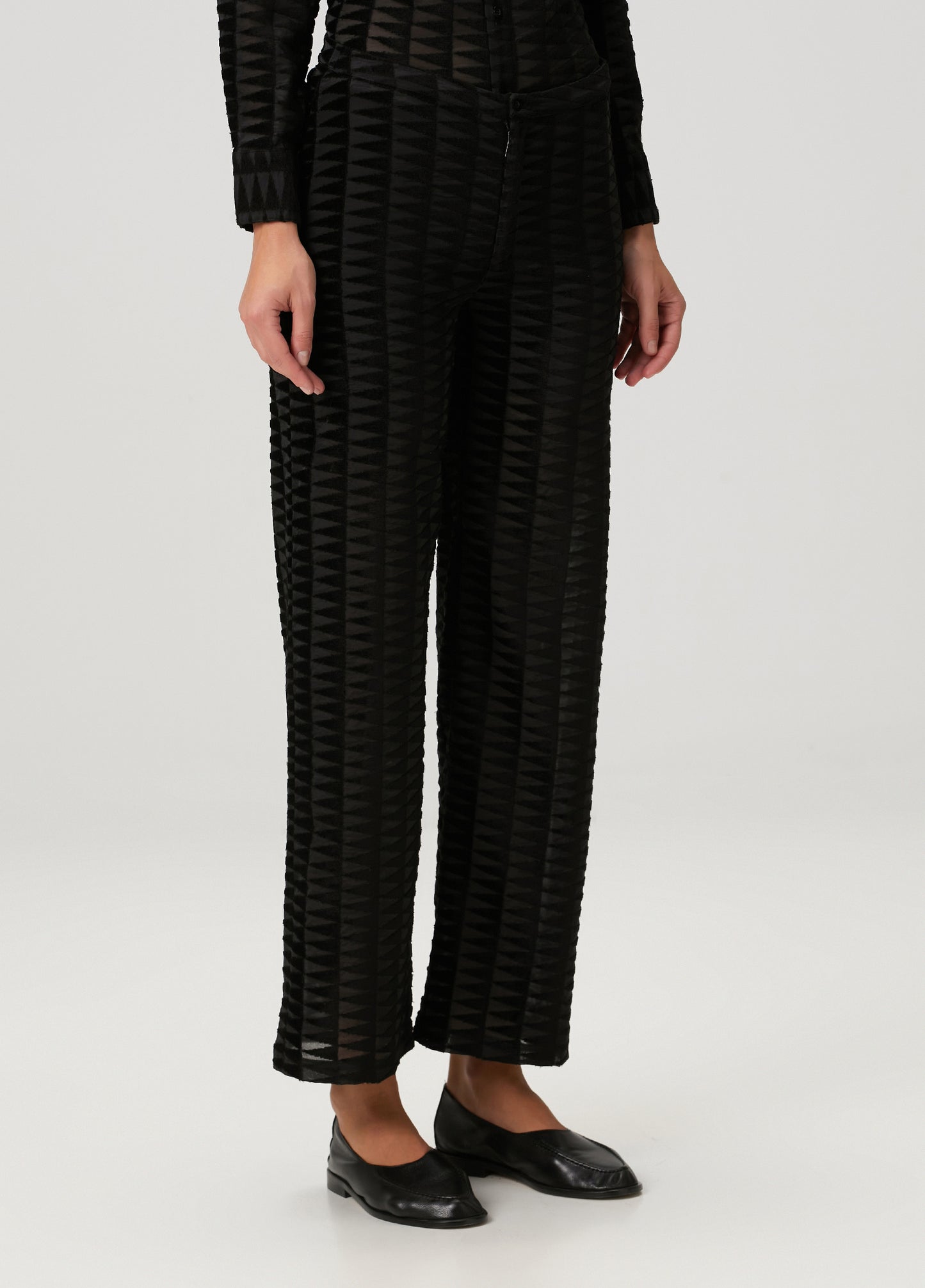 Embossed Tulle Straight Leg Pants