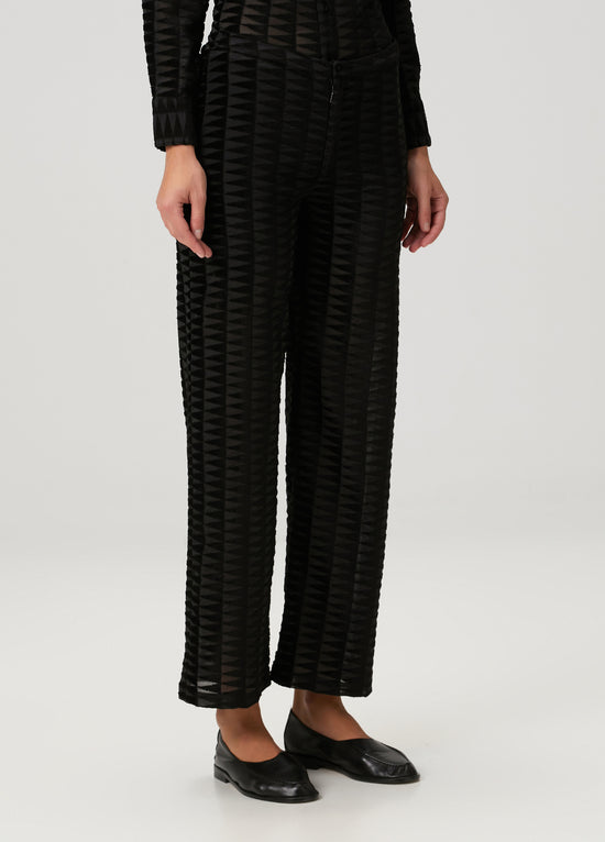 Embossed Tulle Straight Leg Pants