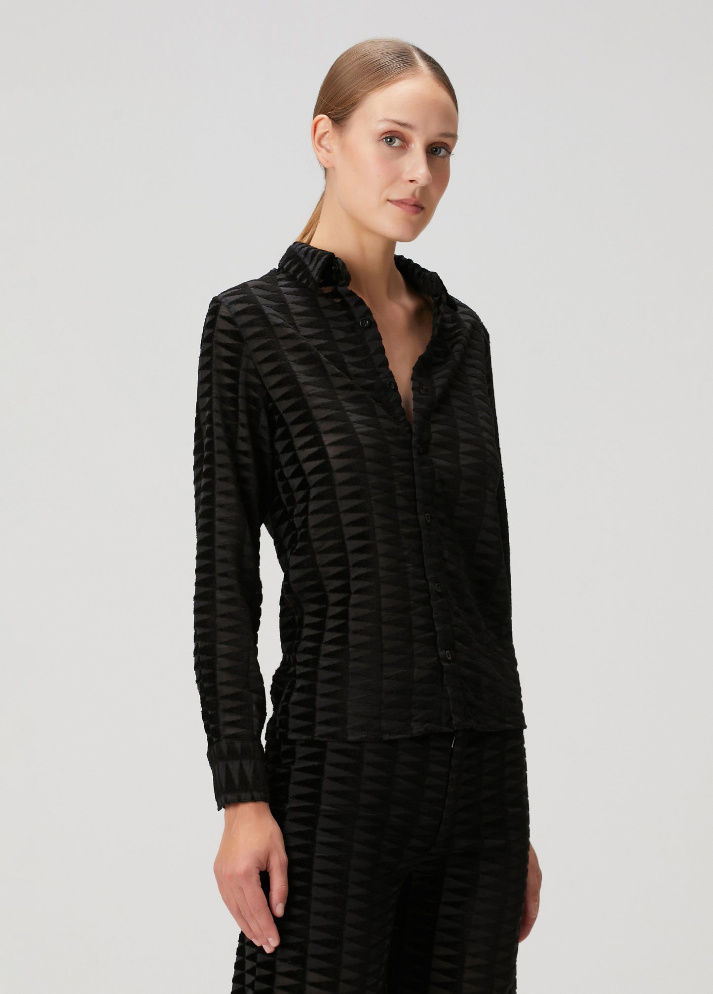 Embossed Tulle Shirt