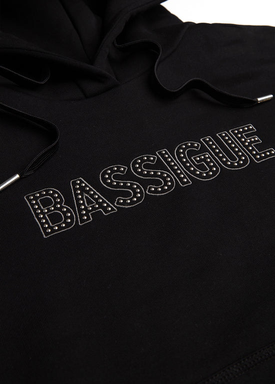 Siyah Studli Hoodie