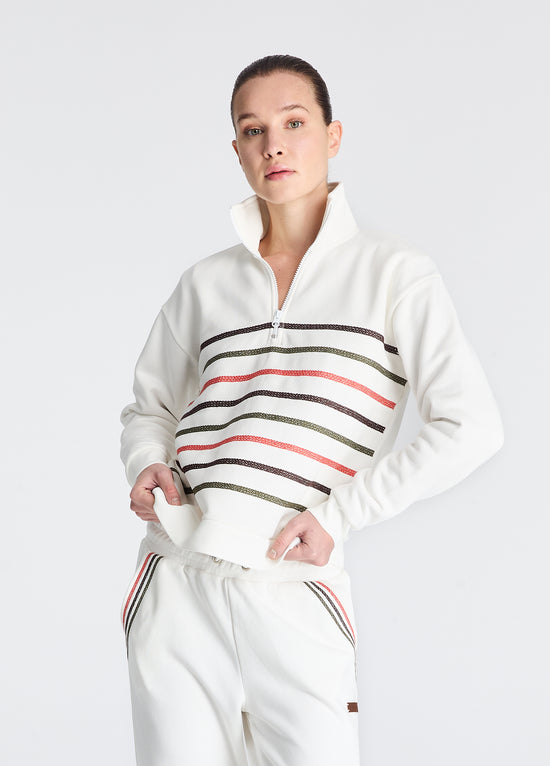 Yarım Fermuarlı Polo Sweatshirt