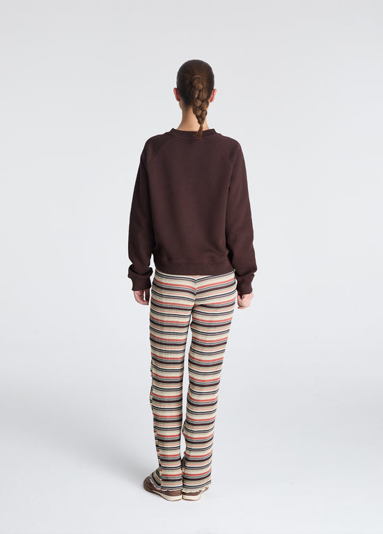 Bassigue Patch Detaylı Bisiklet Yaka Sweatshirt