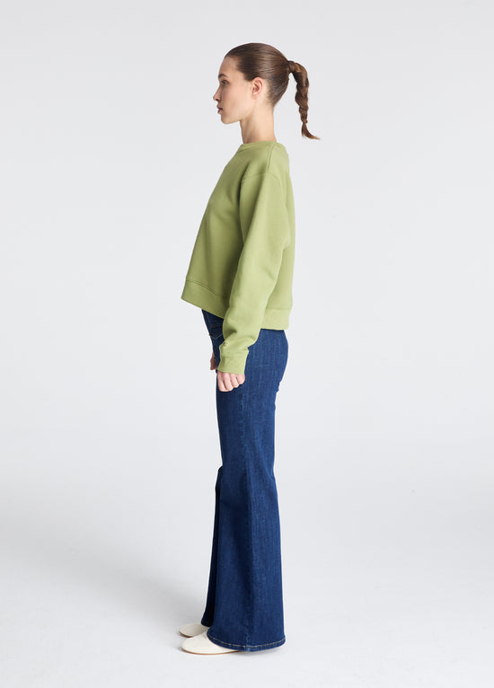 Klasik Pamuklu Bisiklet Yaka Sweatshirt