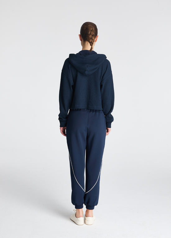 Waffle Dokulu Fermuarlı Sweatshirt