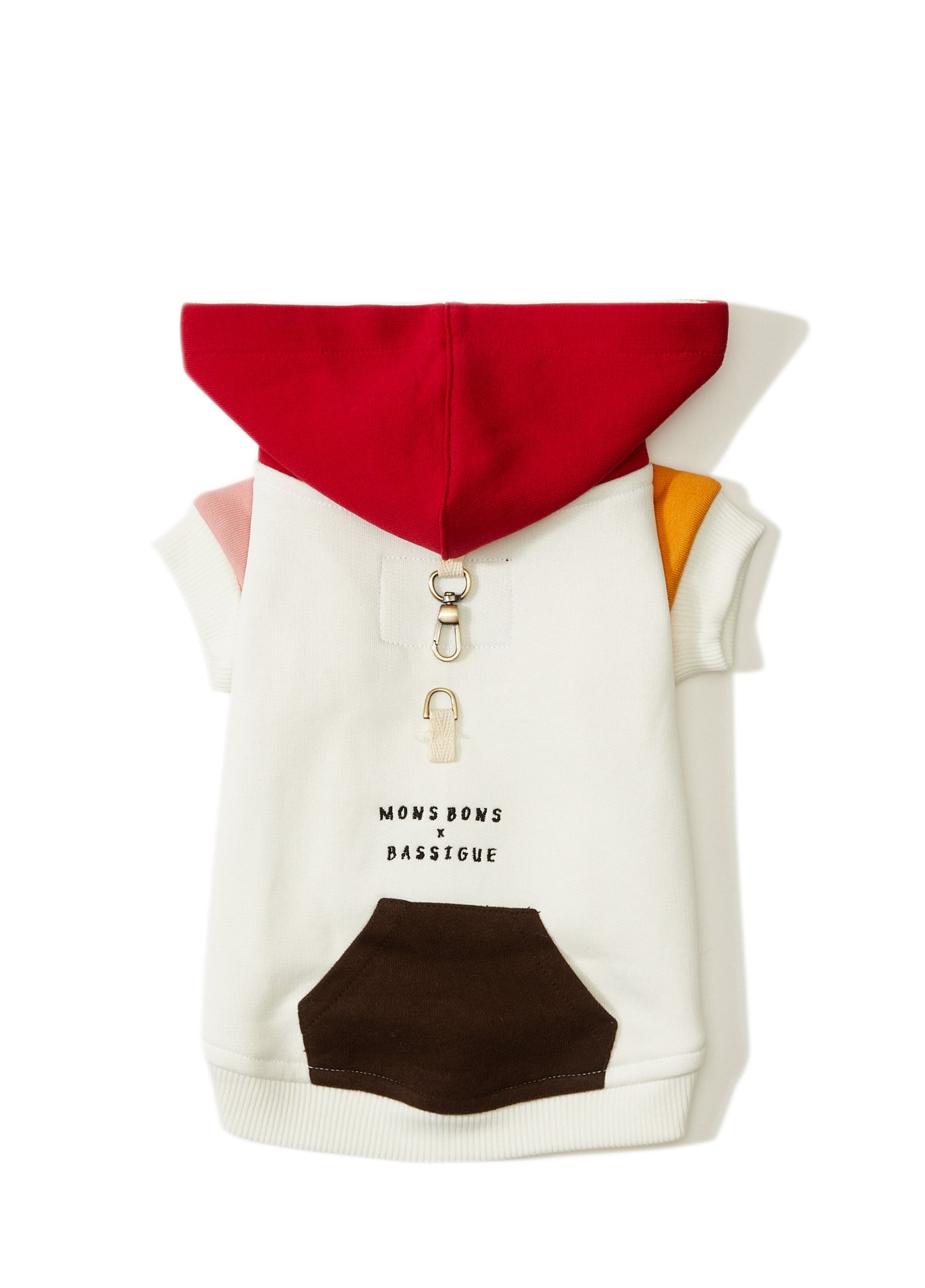 Mons Bons x Bassigue Orange Color Block Pet Hoodie