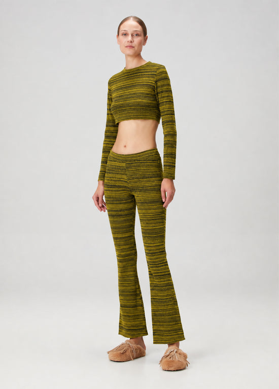 Knit Crop Top - Sarı/Siyah