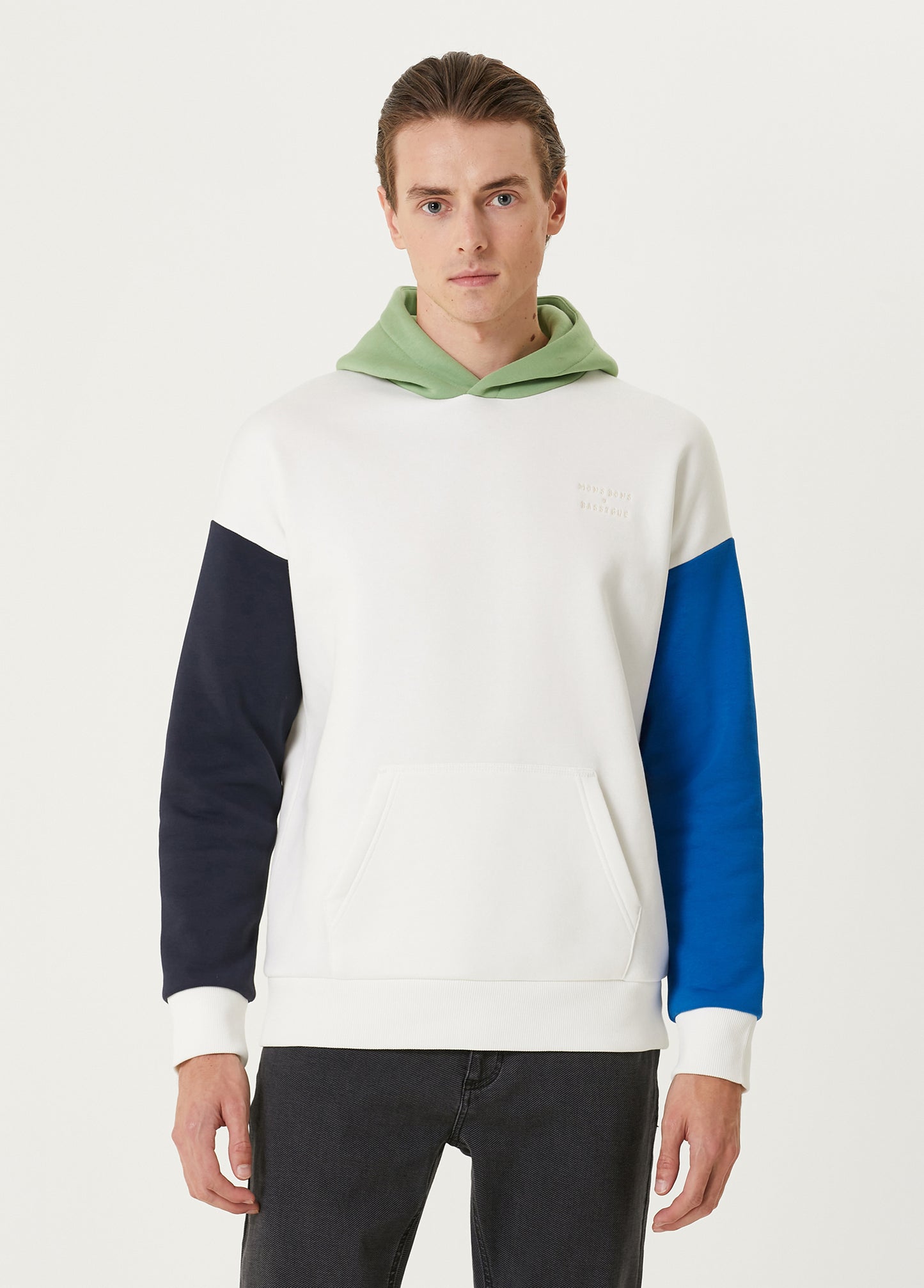 Mons Bons x Bassigue Green Color Block Hoodie