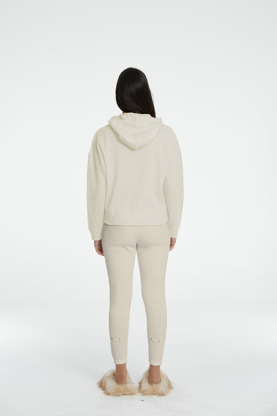 Load image into Gallery viewer, Waffle Oversize Hoodie - Warm Beige
